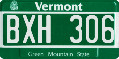 VT license plate BXH306