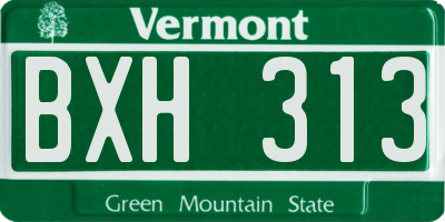 VT license plate BXH313