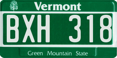 VT license plate BXH318