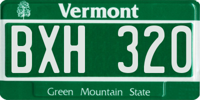 VT license plate BXH320