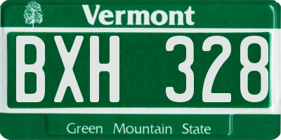 VT license plate BXH328