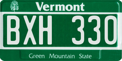 VT license plate BXH330