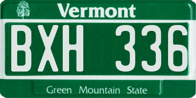 VT license plate BXH336