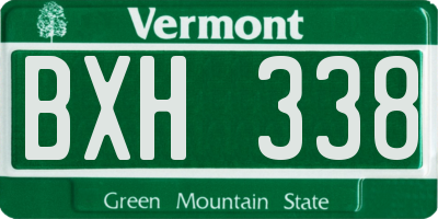 VT license plate BXH338