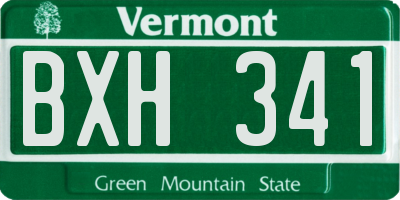VT license plate BXH341
