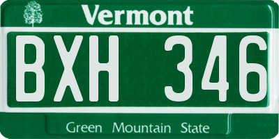 VT license plate BXH346