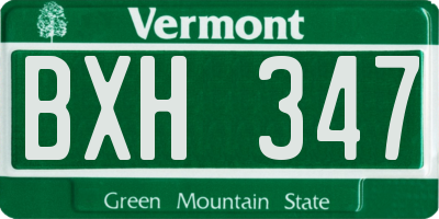 VT license plate BXH347