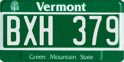 VT license plate BXH379