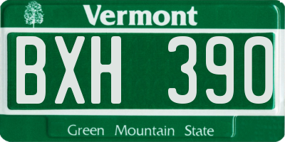 VT license plate BXH390