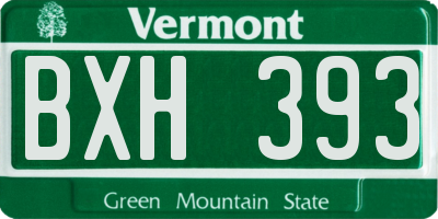VT license plate BXH393