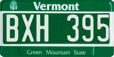 VT license plate BXH395