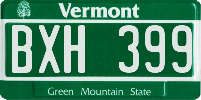 VT license plate BXH399