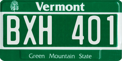 VT license plate BXH401