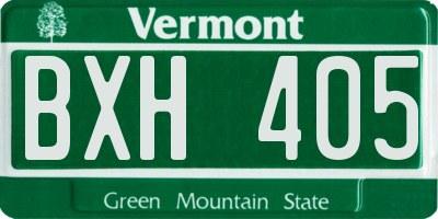 VT license plate BXH405