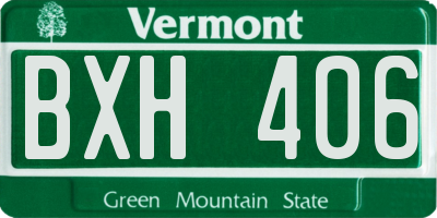 VT license plate BXH406