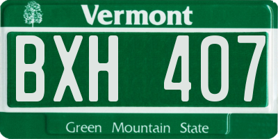 VT license plate BXH407