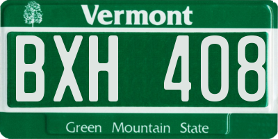 VT license plate BXH408