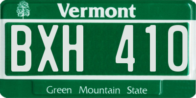 VT license plate BXH410