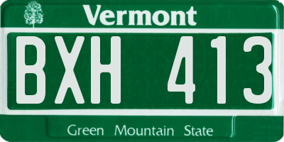 VT license plate BXH413