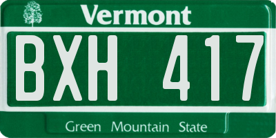 VT license plate BXH417