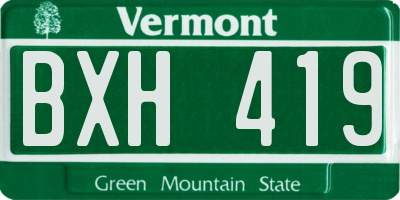 VT license plate BXH419