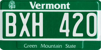 VT license plate BXH420