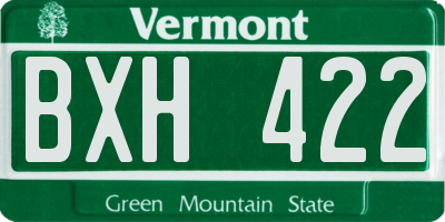 VT license plate BXH422