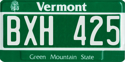 VT license plate BXH425