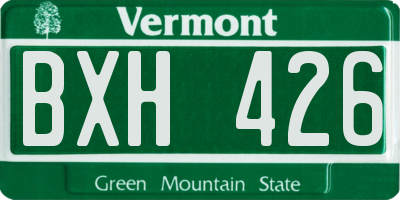 VT license plate BXH426