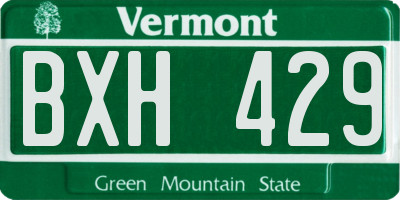 VT license plate BXH429