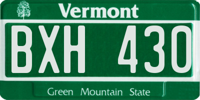 VT license plate BXH430