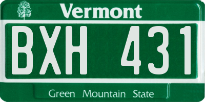 VT license plate BXH431
