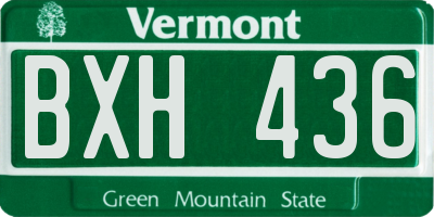 VT license plate BXH436