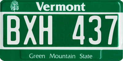 VT license plate BXH437