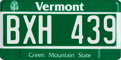 VT license plate BXH439