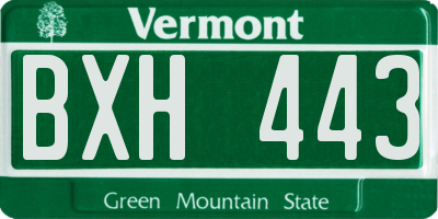 VT license plate BXH443