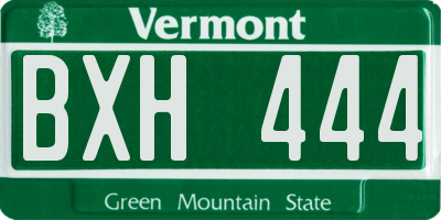 VT license plate BXH444