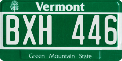 VT license plate BXH446
