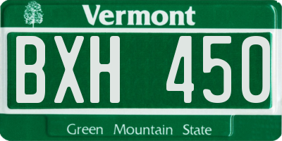 VT license plate BXH450