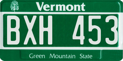VT license plate BXH453
