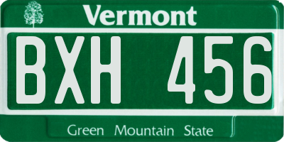 VT license plate BXH456