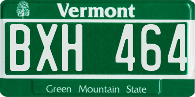VT license plate BXH464