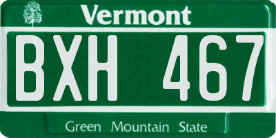 VT license plate BXH467