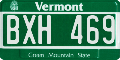 VT license plate BXH469