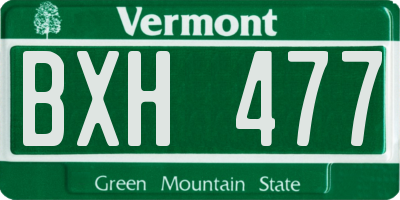 VT license plate BXH477