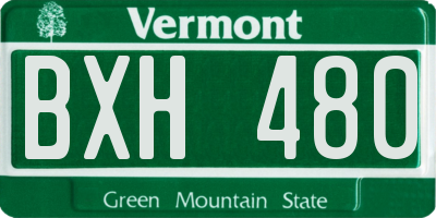 VT license plate BXH480