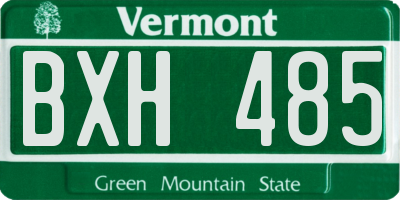 VT license plate BXH485