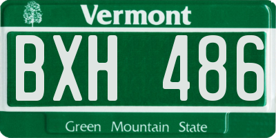 VT license plate BXH486