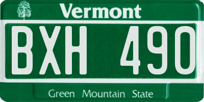 VT license plate BXH490