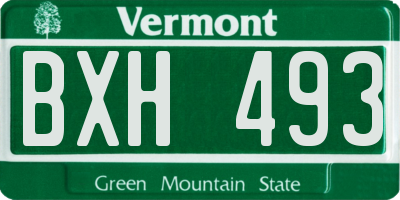 VT license plate BXH493